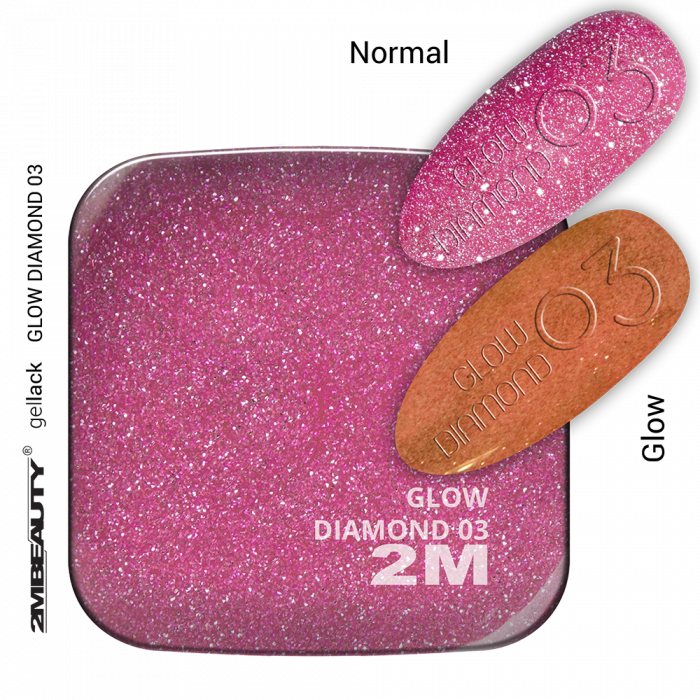 GEL LACK - GLOW DIAMOND 03 Bubblegum Pink gel lak z odsevnim učinkom, ki se lesketa kot diamant in skrivnostno žari v temi.
P...