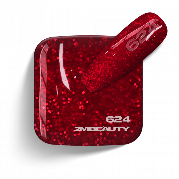 HEMA & TPO FREE 624 Gel Lack 624 – HEMA FREE je profesionalni barvni gel lak v intenzivnem rdečem odtenku z metal...