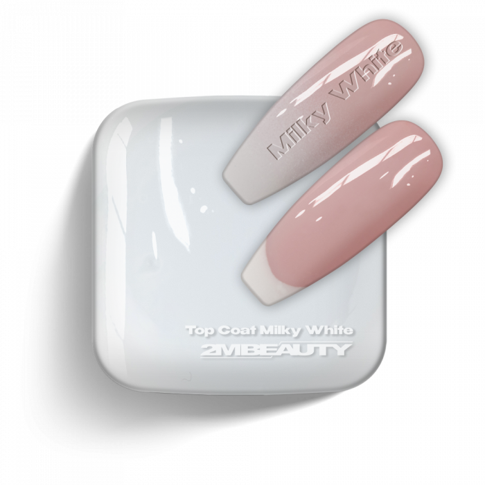 Gel Lack Top Coat Milky White &ndash; HEMA FREE je profesionalni mlečno bel zaključni gel z visoki...