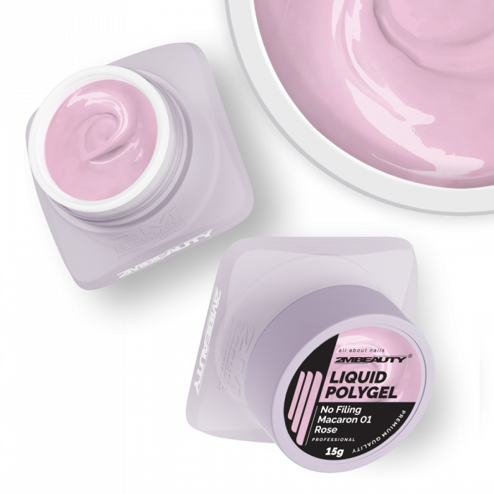 Liquid Polygel No Filing – Macaron – 01 Rose – HEMA Free