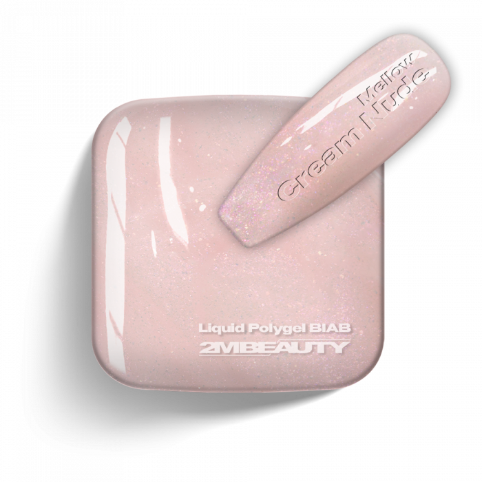 Liquid Polygel BIAB Mellow Cream Nude – HEMA FREE gradilni gel v steklenički