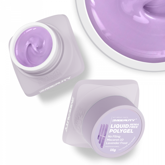 Liquid Polygel No Filing Macaron 10 – Lavender Frost – HEMA FREE gradilni gel
