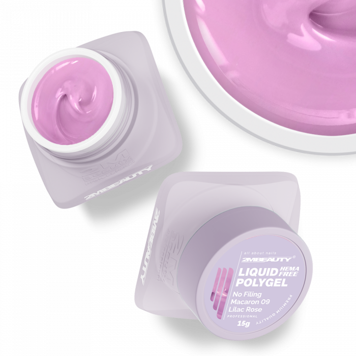 Liquid Polygel No Filing Macaron 09 – Lilac Rose – HEMA FREE gradilni gel